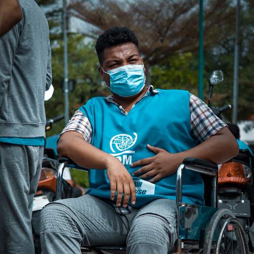 An Afghan Refugee in Indonesia due to demonstration
