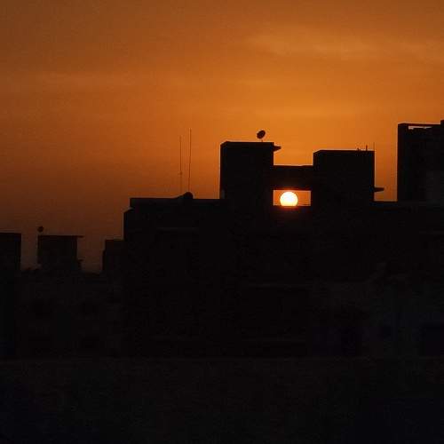 Sunset blending with Architecture