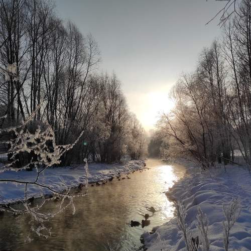 Морозное утро на Яузе
