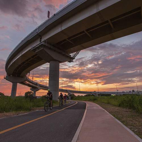 Riding in the sunset