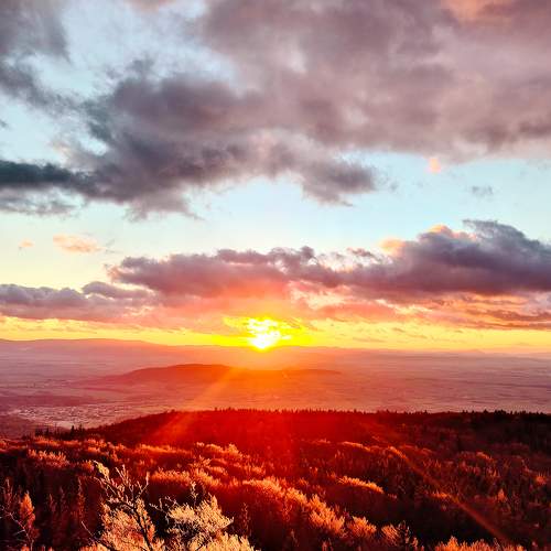 Windy January evening on the Sleza Mountain