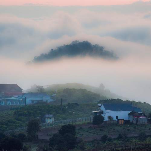 Houses and cloud