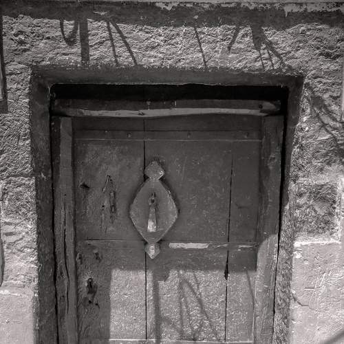 Old door in black and white