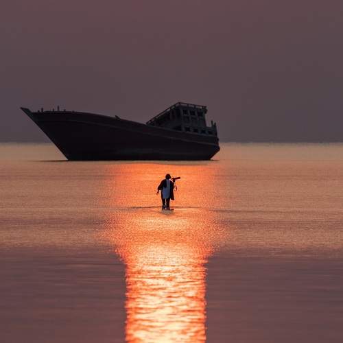 women in sunset