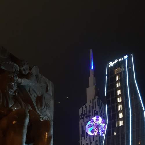 Statue at night