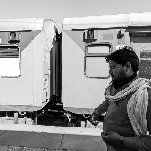 Coolie in the railway station