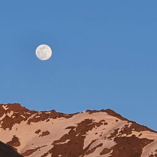 Moonrise at sunset