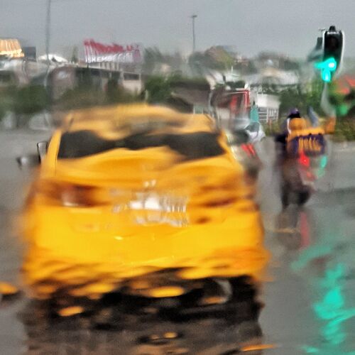 rain in traffic