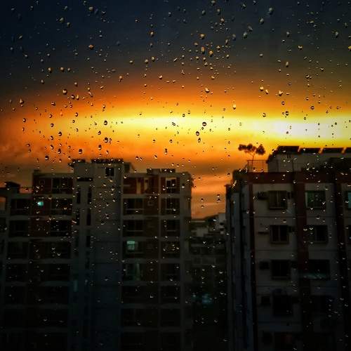 Rain & the sunset