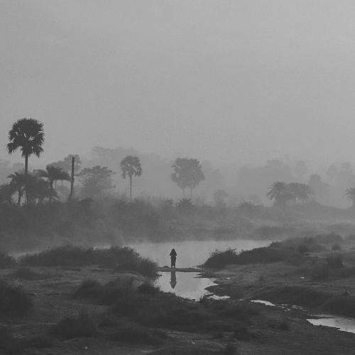 Alone and river.
