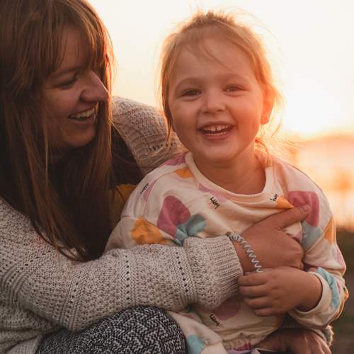 Mother with daughter