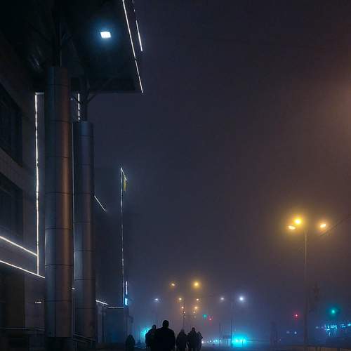 Туман. Люди. Город