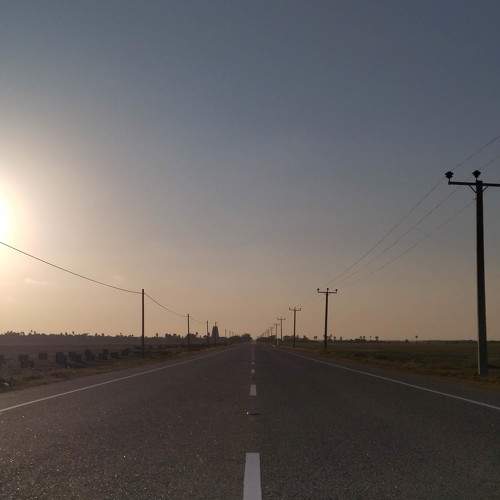 Endless road with sun