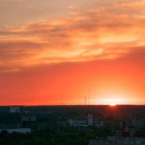 Красный закат.