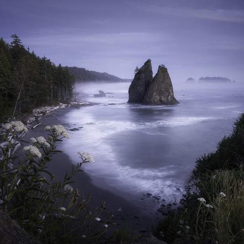 Blue hour over Rialto Beach