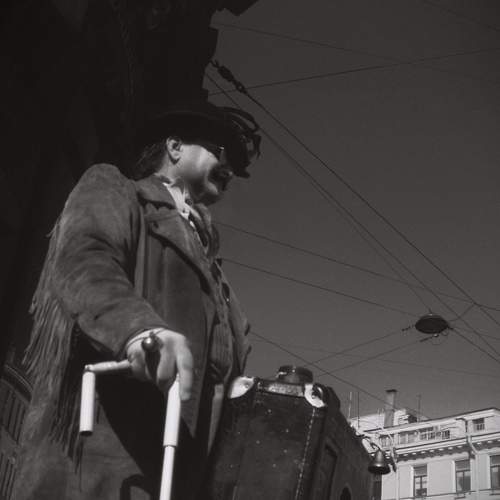 A man with a suitcase