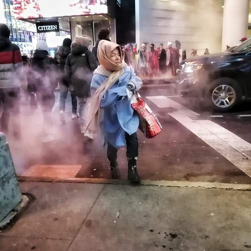 cruzando la calle