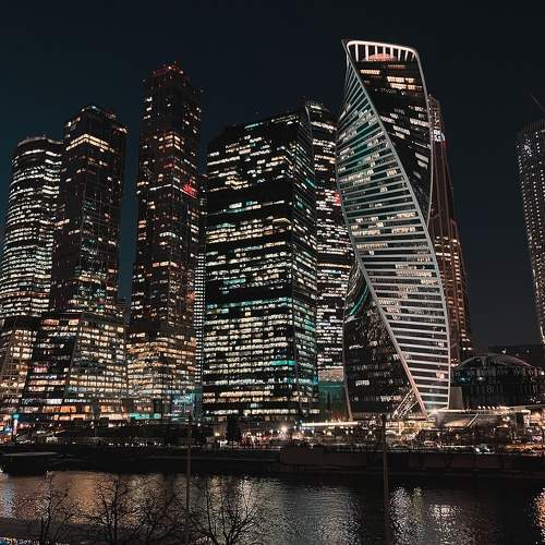 Moscow city в ночное время