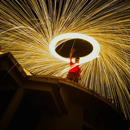 Steelwool Wool Photography on the roof