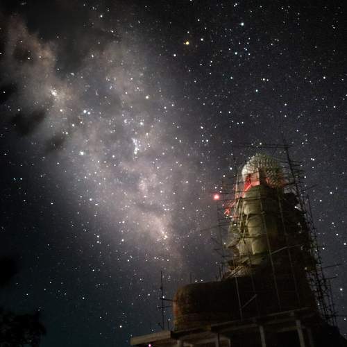 Milkyway with Samadhi Buddha Statue in Alugolla,Badulla,Sri Lanka