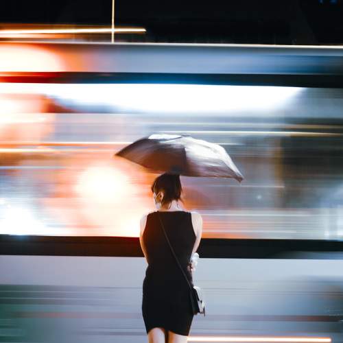The girl waiting for her light