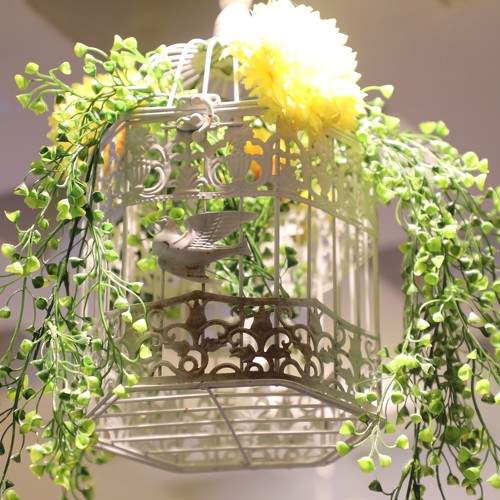 Artificial hanging plant.