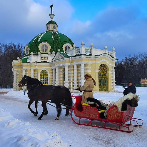 зимние развлечения в Кусково