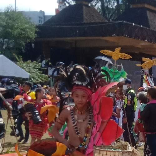 A Young, Ethnic Igorot Flower Boy Street Dancer