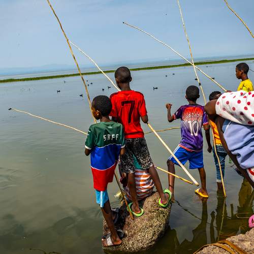 Hawassa Ethiopia | Boys looking for the fish