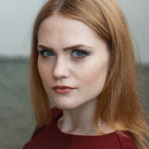 Oktyabrina with a fixed look
