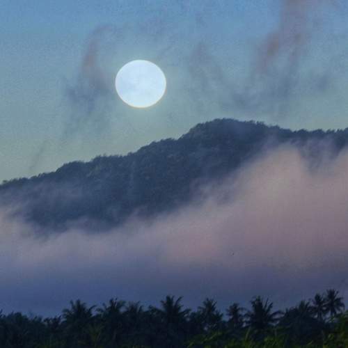 Bulan di pagi hari