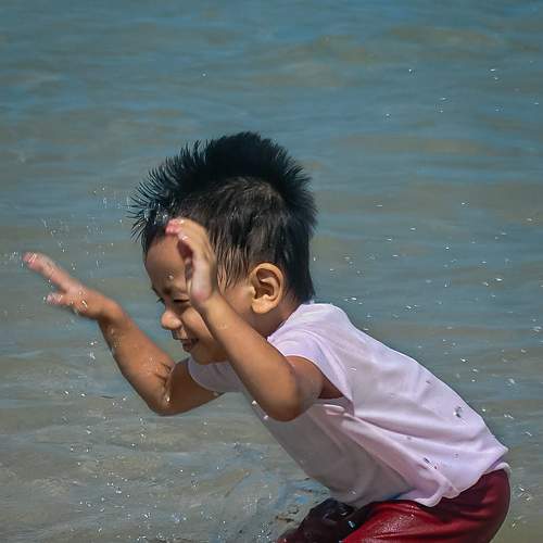 Splash on the water