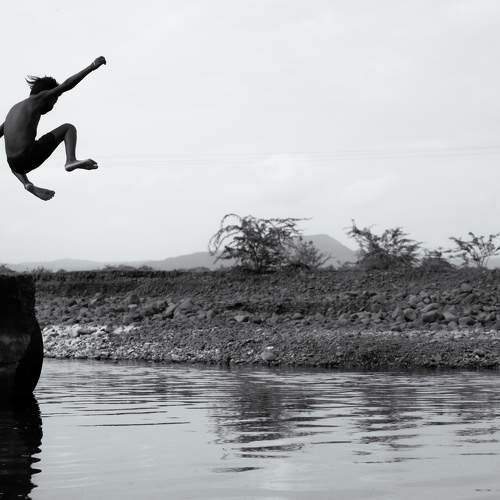Diving in the river
