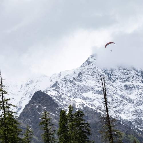 Flying over the mountains