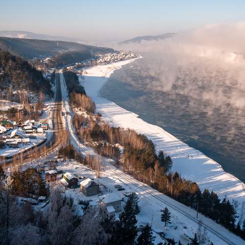 View from Sliznevsky cliff. Krasnoyarsk region, 2023