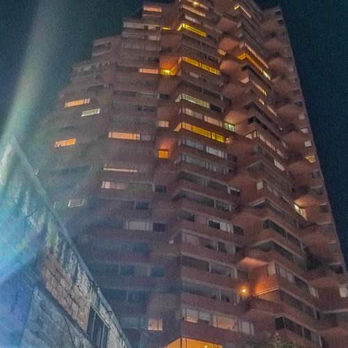 BUILDING IN THE NIGHT LIGHTS