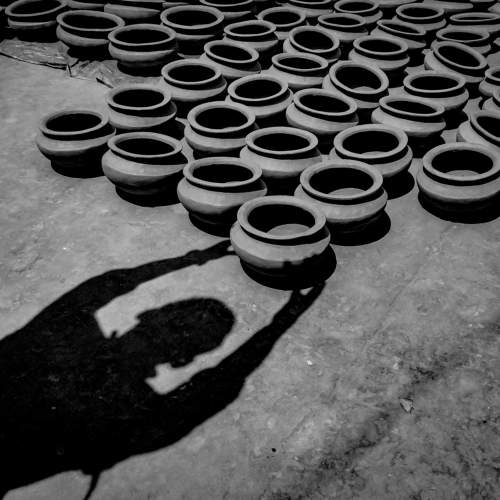 Human Shadow and Pottery