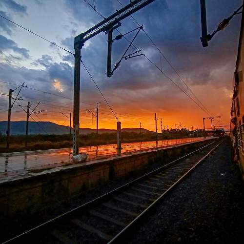 Morning photo in express train.