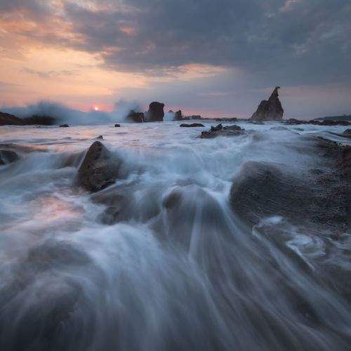 Motion photography at Sawarna Beach Banten Java island Indonesia
