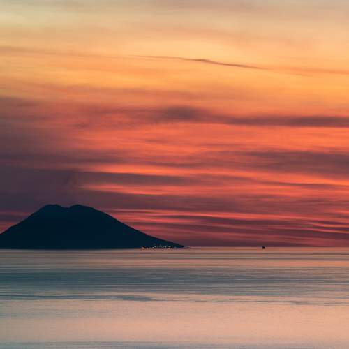 Stromboli at sunset