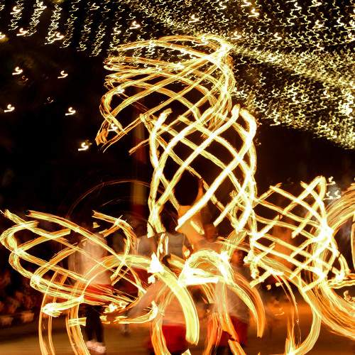 Light Painting in Street.