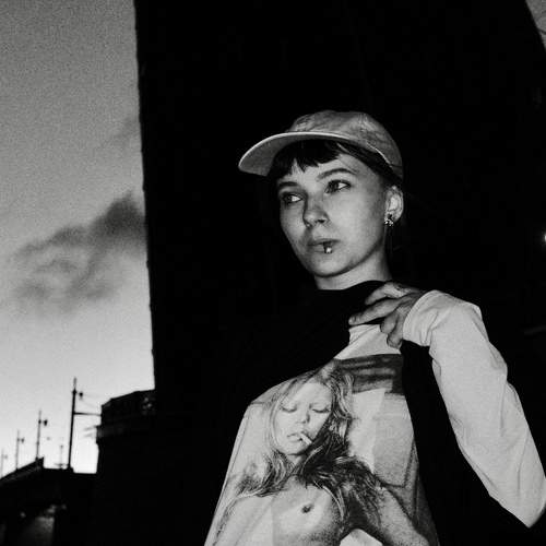 girl in granny t-shirt