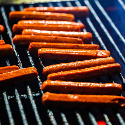 Sausage on a BBQ grill