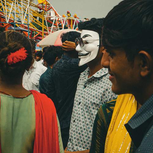 The joker enjoying tarnetar fair.