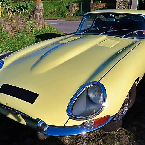 Antique yellow car