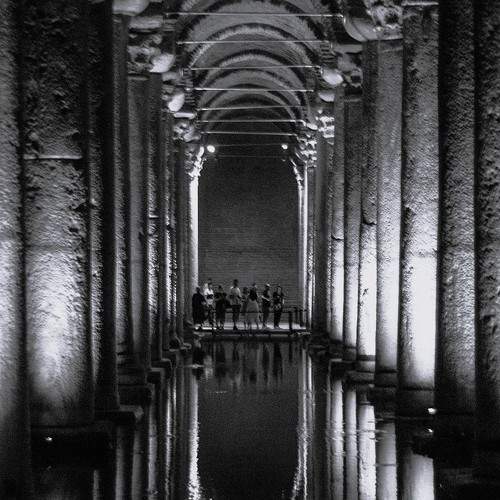 Monochrome Majesty: Depths of Istanbul's Basilica Cistern