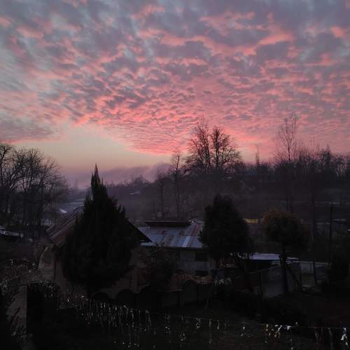 Beautiful evening sky view from the balcony