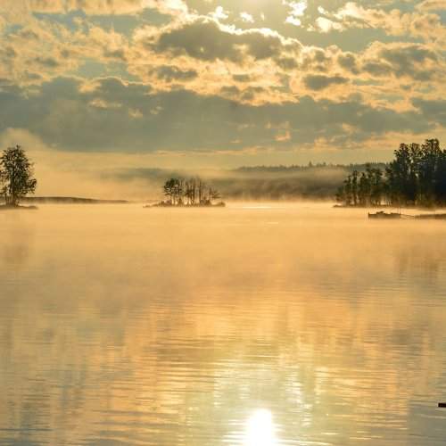 Туман над рекой  Вуокса