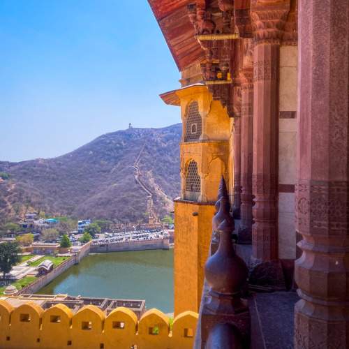 The verandah - Amer fort, Jaipur, Rajasthan