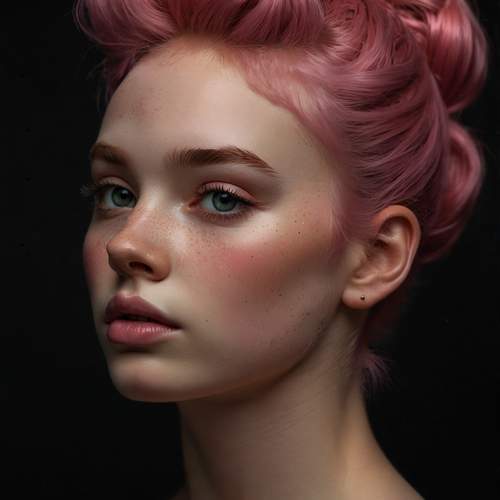 Lady with pink hair